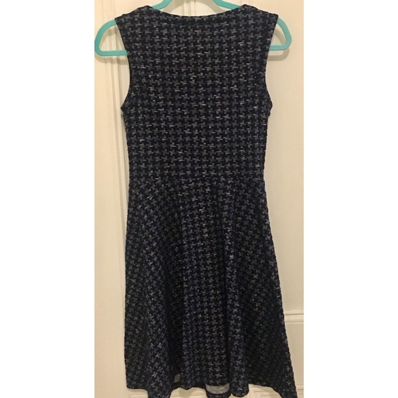 Perfect Blue Houndstooth Work Dress Sz XS - Picture 2 of 4